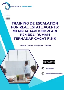 pelatihan DE ESCALATION FOR REAL ESTATE AGENTS MENGHADAPI KOMPLAIN PEMBELI RUMAH TERHADAP CACAT FISIK di jakarta