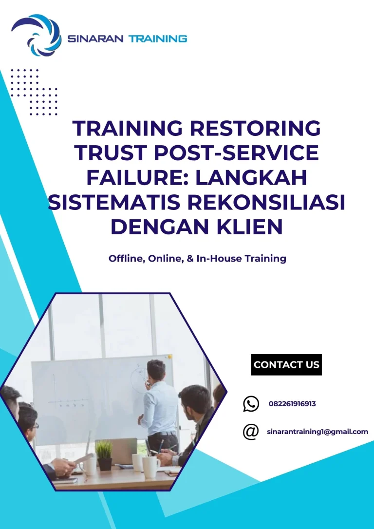 pelatihan RESTORING TRUST POST-SERVICE FAILURE: LANGKAH SISTEMATIS REKONSILIASI DENGAN KLIEN di jakarta