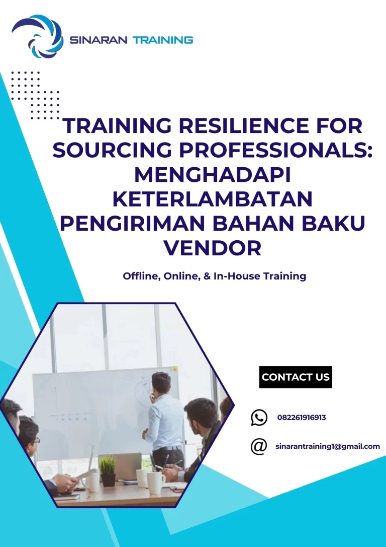 pelatihan RESILIENCE FOR SOURCING PROFESSIONALS MENGHADAPI KETERLAMBATAN PENGIRIMAN BAHAN BAKU VENDOR di jakarta